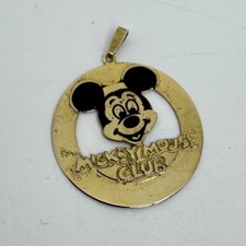 VINTAGE GOLD OVER STERLING 925 DISNEY ENAMELED MICKEY MOUSE CLUB PENDANT