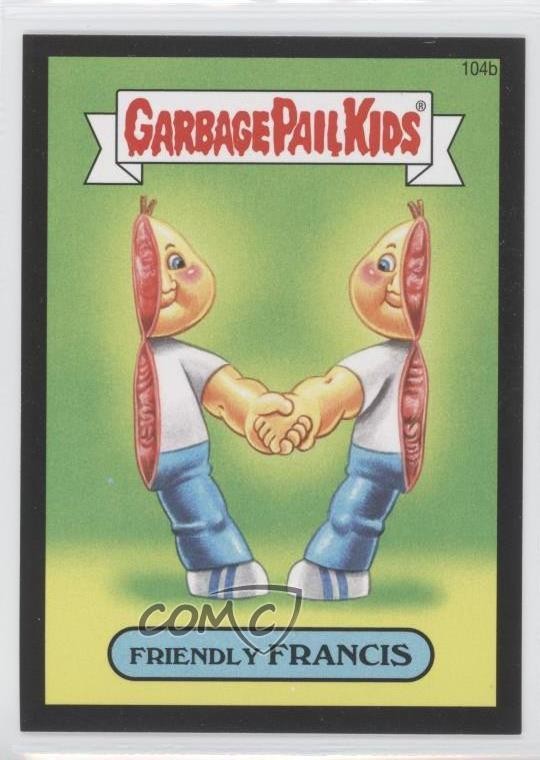 2014 Topps Garbage Pail Kids Series 2 Black #104b Friendly Francis front