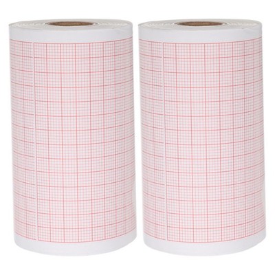 2 Rolls Blank Graph Sheets: Paper Refill For Chart - Blank