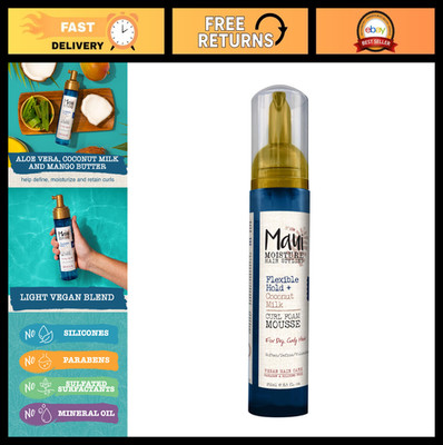 Flexible Hold Coconut Milk Curl Foam Mousse for Curly Hair, No Alcohol, Parabens