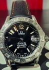 OMEGA Seamaster Quartz 200m Black Dial Date Diver, Bracelet/Leather, Box