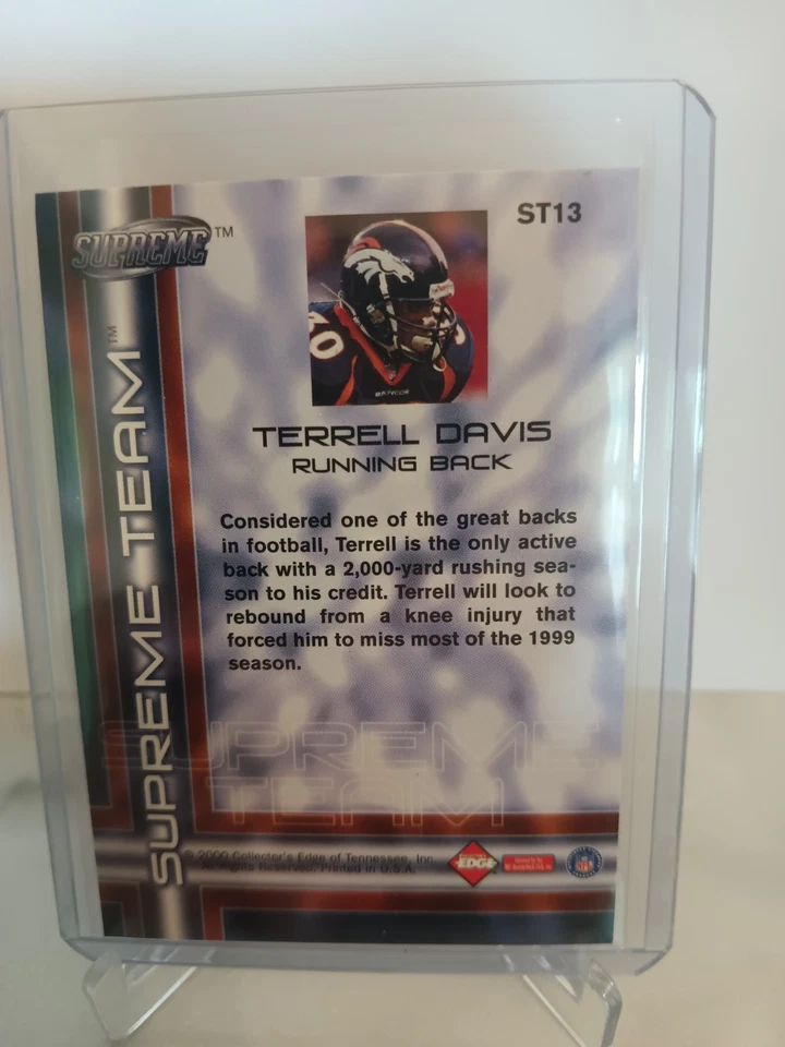 Terrell Davis Denver Broncos 2000 Collector's Edge Supreme Team Insert #ST13 - Image 3 of 3