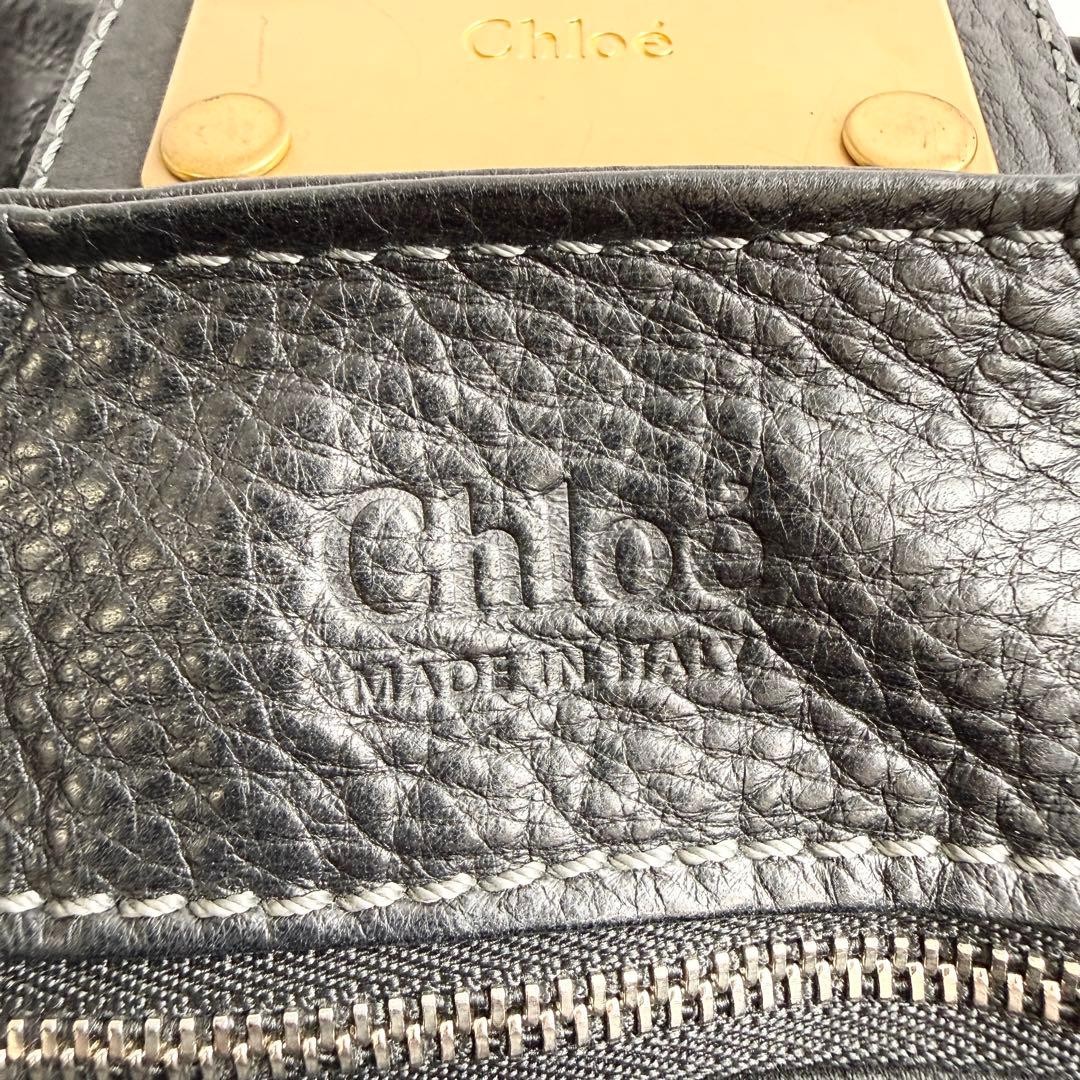 Chloe Paddington Leather Handbag Black Y2K Shoulder Bag Padlock