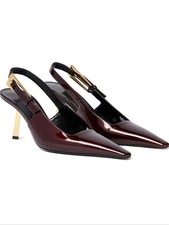 Women's Slingback Stiletto High Heels Square Toe Metal Buckle Pumps Size 9