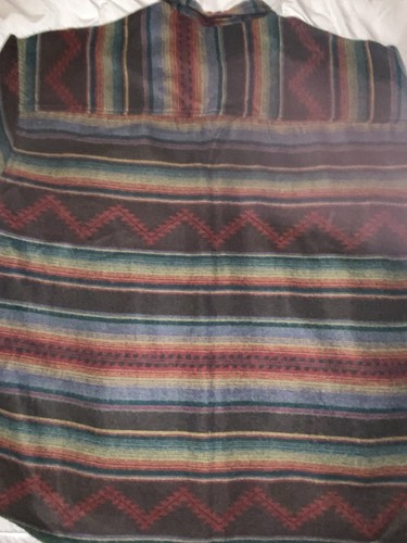 Vtg Structure Shirt Mens XL Multicolor Aztec Striped Flannel Acrylic Button Up - Picture 5 of 6