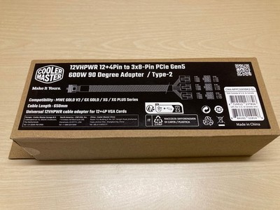 Cooler Master 650mm 90° 12VHPWR 12+4 to 3x8 PCIe Gen5 CMA-NFPC16XXBK2-GL Typ-2