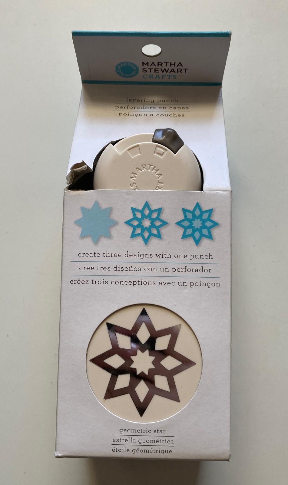 Martha Stewart Crafts - Geometric Star Layering Punch - Brand New - Torn Box