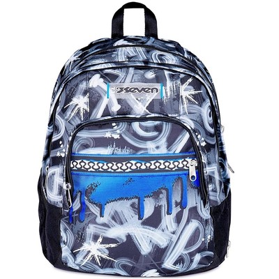 Seven Zaino Dual 31L Grigio Azzurro – Doppio Scomparto, Tasca PC, Porta Borraccia E Organizer, Per Scuola Media E Superiore - 3