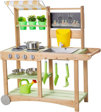 Mud Kitchen, Outdoor Mud Kitchen for Kids, Wood Outdoor Play Kitchens