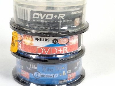 70 DVD-R Blanks 4.7 GB Spindle NEW in Foil - Philips Intenso Medion