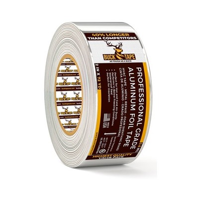 Buck Aluminum Foil Tape   2 Inch x 216ft (72 yd), 3.6 Mil   HVAC Tape for Duc...