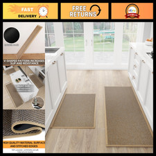 Non-Slip Kitchen Mats Set of 2, Washable Floor Rugs, Brown, Durable  Stylish