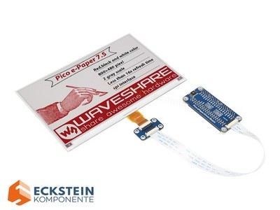 WaveShare 7,5-Zoll E-Paper E-Ink Displaymodul (B) für Raspberry Pi Pico 800x480