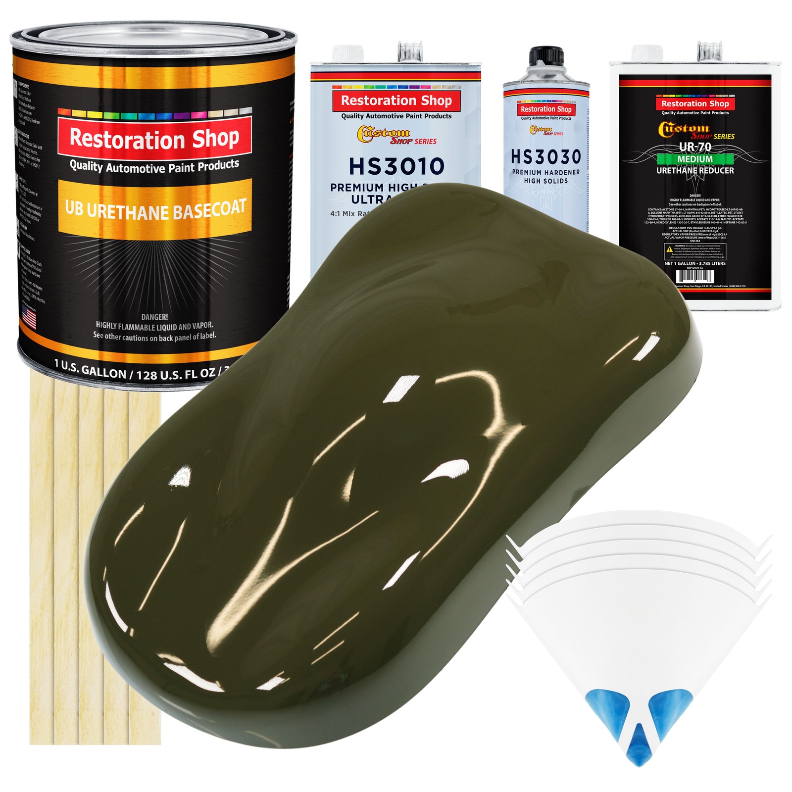 Olive Drab Premium Gallon Urethane Basecoat Auto Paint Kit  