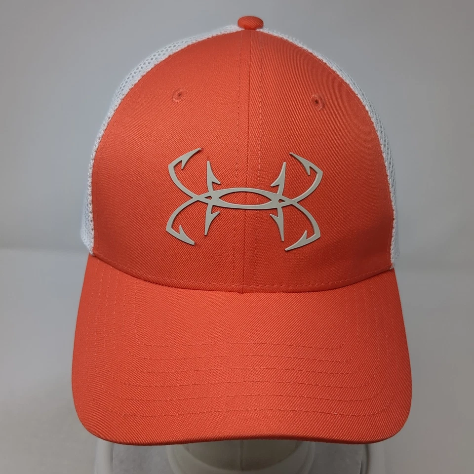 Under Armour Fish Fitted Mesh Back Trucker Hat Pink XL Colorblock Outdoor - Image 2 of 4