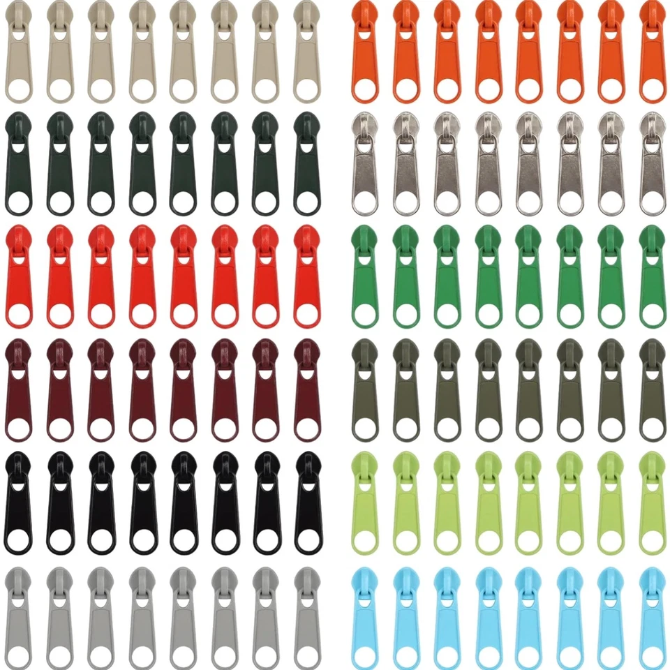 Reißverschluss-Reparaturset 96 Stück, 12 Farben, Metall, für Kleidung, Tasche...