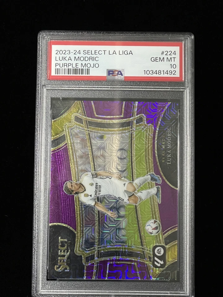 2023-24 Select La Liga #224 Luka Modric Purple Mojo Refractor PSA 10 HOT POP GEM - Image 4 of 4