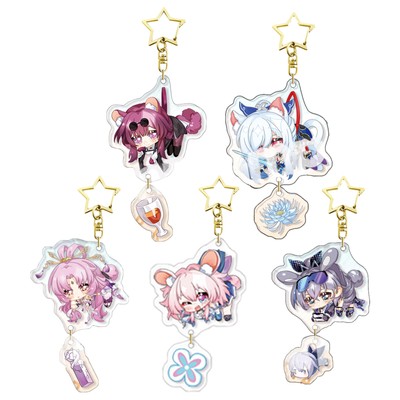 Honkai Star Rail Keychain Anime Cartoon Character Key Chain Pendant