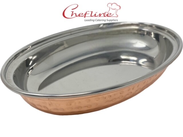 Indisches Kupfer gehämmert oval Starter Seite Servieren Reisschale 7, 8, 9 Zoll Curry Balti