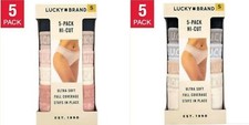 New Lucky Brand Ladies Hi Cut 5 pack Ultra Soft Full Coverage Panties