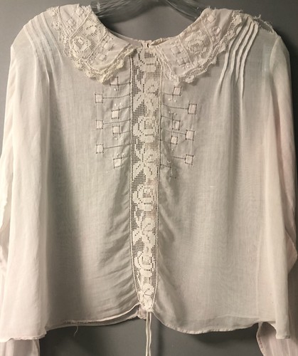 Antiguo corpiño eduardiano transparente para blusa busto de 36" botones de encaje floral - Imagen 3 de 20