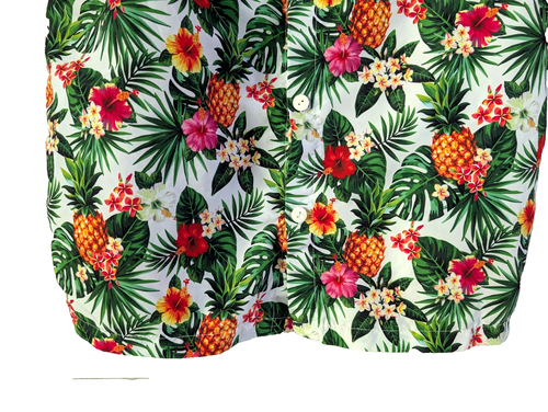 Spirit, Mens Shirt Size M, Multicolor Pinaple, Floral Hawaiian, Polyester - Picture 4 of 21