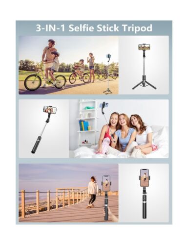 Selfie Stick Tripod with Light, 45'' Selfie Stick with Wireless Remote, Porta... - Picture 8 of 10