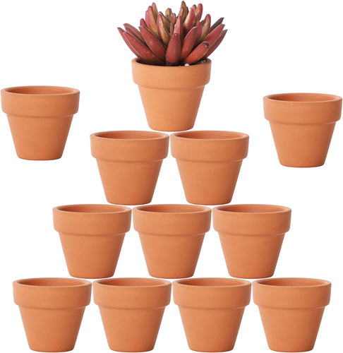 Yishang 1,9 Zoll kleine Terrakotta Töpfe 12er Pack - kleine Mini Tontöpfe mit Abfluss - Bild 9 von 12