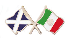 Mexico Flag & Scotland Flag Friendship Courtesy Pin Badge