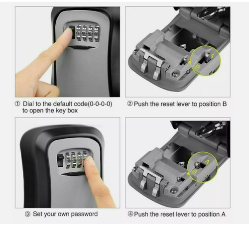 Key Safe Box 4 Digit Wall Mounted Outdoor High Security Code Lock-Storage Set UK - Picture 3 of 7