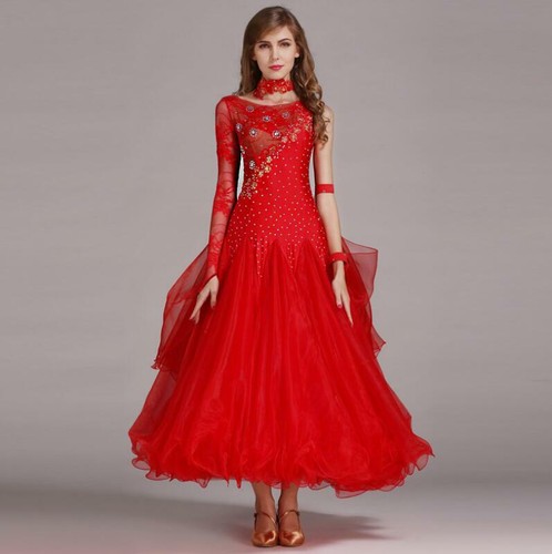 NEW Ladies Modern Waltz Tango Standard Dress Ballroom Competition Dance Dresses - Picture 4 of 20