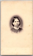ANTIQUE CIRCA 1860S CDV F. L. FRARY LADY IN DRESS THREE RIVERS MICH.