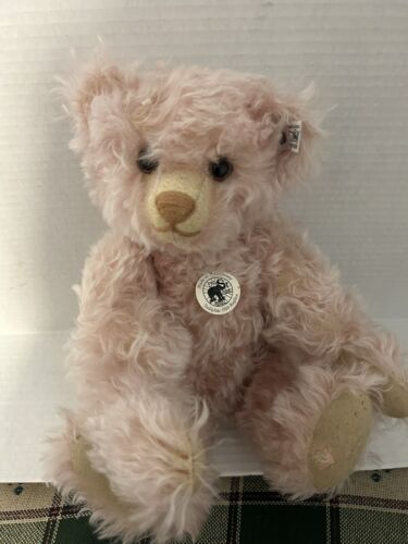 STEIFF TEDDY BEAR ROSE 1925 REPLICA LIGHT PINK FULLY JOINTED 14" Both Tags
