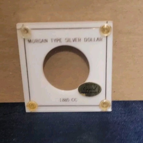 Capital Plastics 1885 CC Morgan Silver Dollar Square Pocket Coin Holder - White