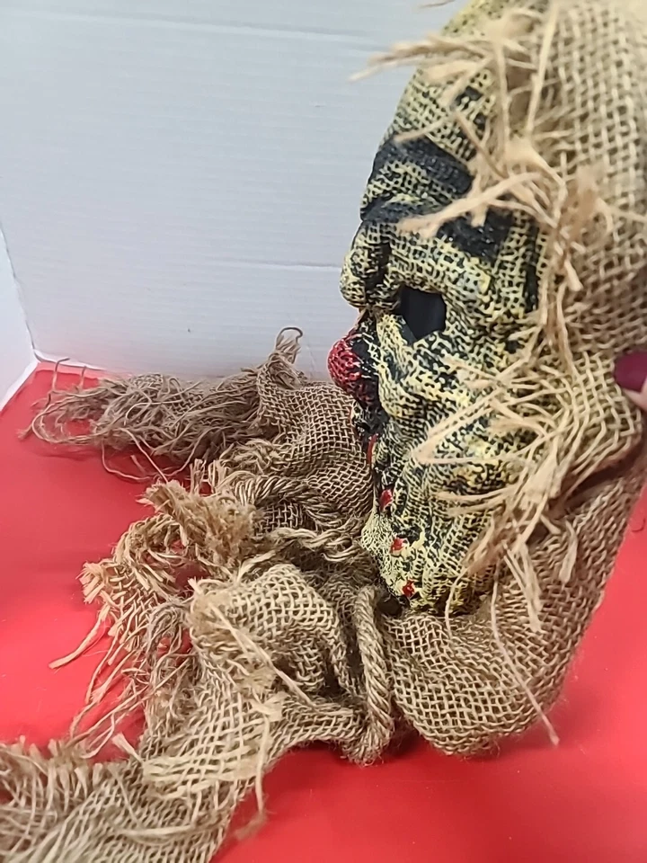 NUEVO SIN ETIQUETAS Máscara de Halloween Zombi Payaso Espeluznante Divertido Mundo Arpillera Cubierto Grande 2006 Foto 4 de 4