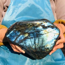 8.64LB Natural Labrador Moonstone Quartz Crystal Free Form Mineral Specimen 3156