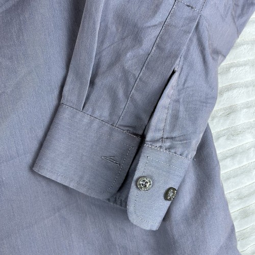 Camicia elegante Boss Hugo Boss uomo 42 34-35 manica lunga con bottoni fascia colletto grigio - Foto 5 di 14