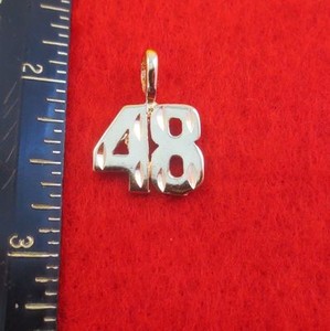 Authentic 14KT GOLD PLATED NUMBER "48" DIAMOND CUT CHARM