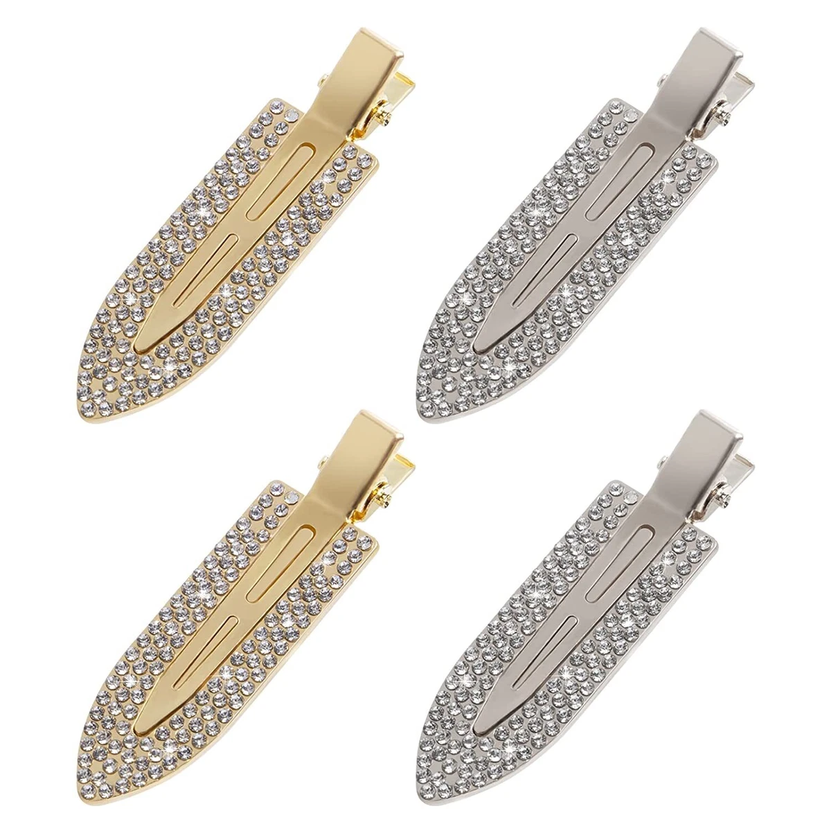 4Pcs No Bend Hair Clips Pins Metal Makeup Hairstyle Application
