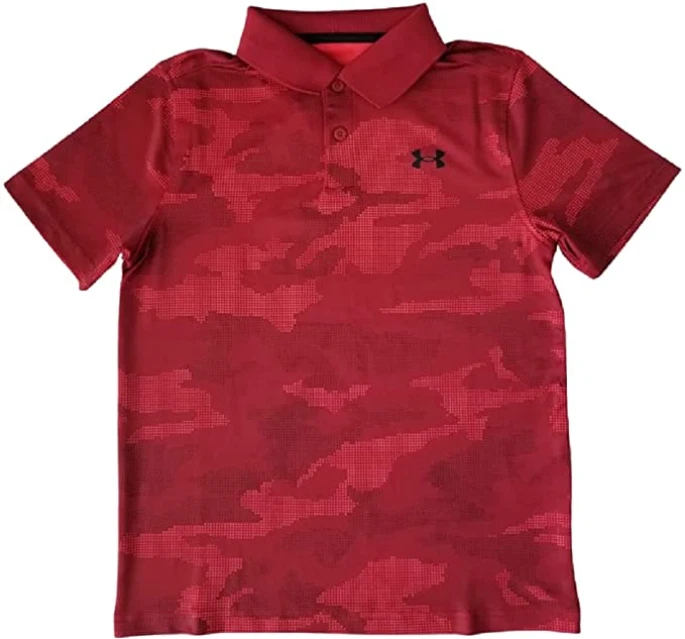 boys red under armour polo