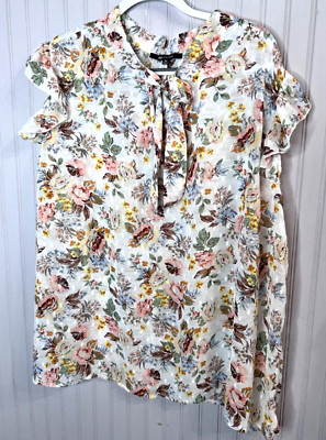 New Look Womens TOP 3X Boho Chic Ruffle Floral Tie Soft Romantic Girly Simple