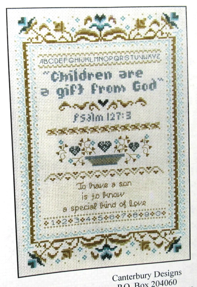 十字绣套件“儿子”儿童礼物 CD-37 坎特伯雷设计诗篇 127:3 — 第 2/2 张图片