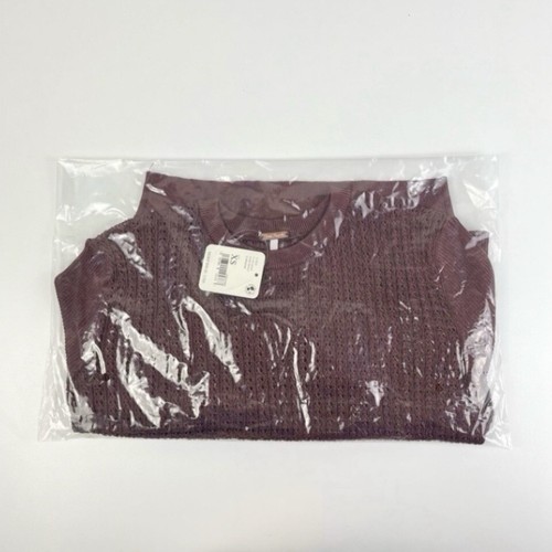 XS NWT Free People H2O Pullover Crew Lightweight Knit Sweater Garnet Boho Grunge - 第 6/8 張圖片