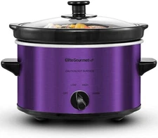 MST-275XP Electric Oval Slow Cooker, 2Qt Capacity, Purple