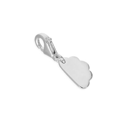 Sterling Silver Cloud Clip on Charm Weather Cloudy Rain Fluffy Clouds
