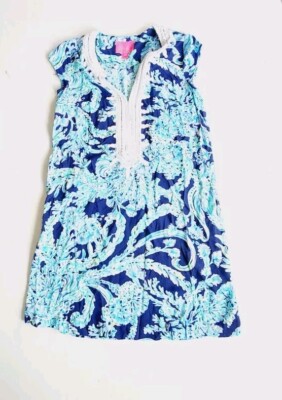 Lilly Pulitzer Madia Tunic Dress High Tide Navy Scuba Doo S $178