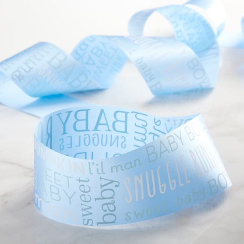 2.5'' x 5 yd. Blue It's a Boy Satin Ribbon by Celebrate It® - 第 2/4 張圖片
