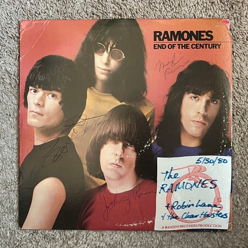 The Ramones signed Vinyl Album Cover JSA LOA End of the Century Rare Auto Z2145 - Picture 3 of 11
