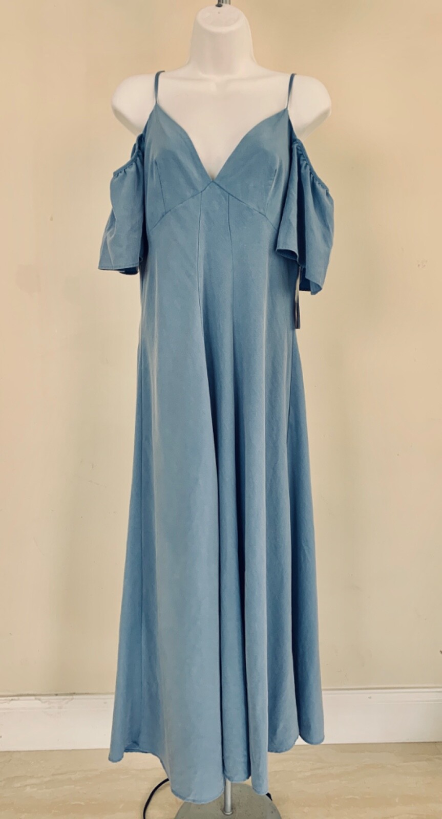 LIGHT BLUE OFF-THE-SHOULDER DRESS SIZE L #D174L 3564 151 406