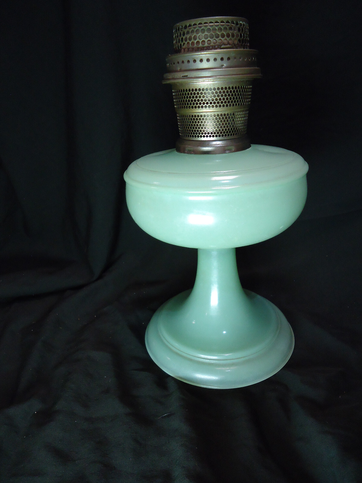 Vintage Aladdin Jadeite Green Glass Oil Kerosene Lamp eBay